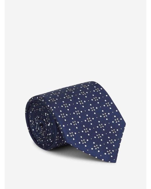 Corbata Geométrica Seda Santa Eulalia de hombre de color Blue