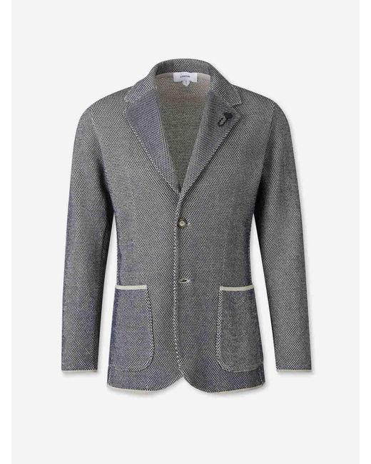 Lardini Gray Straight Blazer Cotton for men