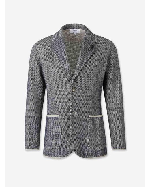 Americana Recta Algodón Lardini de hombre de color Gray