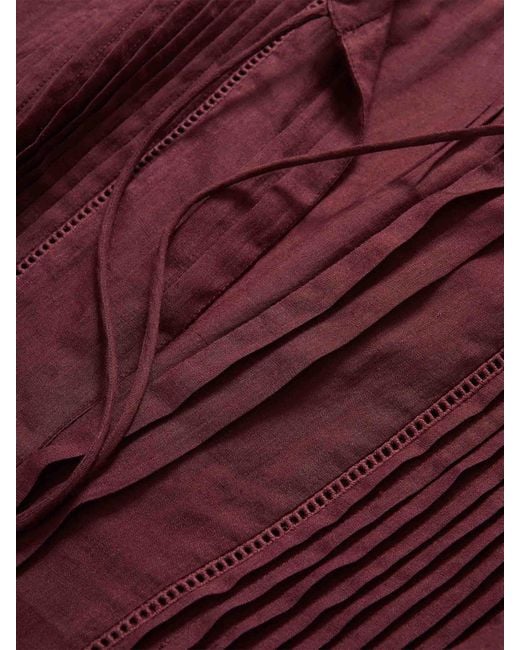 Veronica Beard Red Sawyer Ramie Blouse