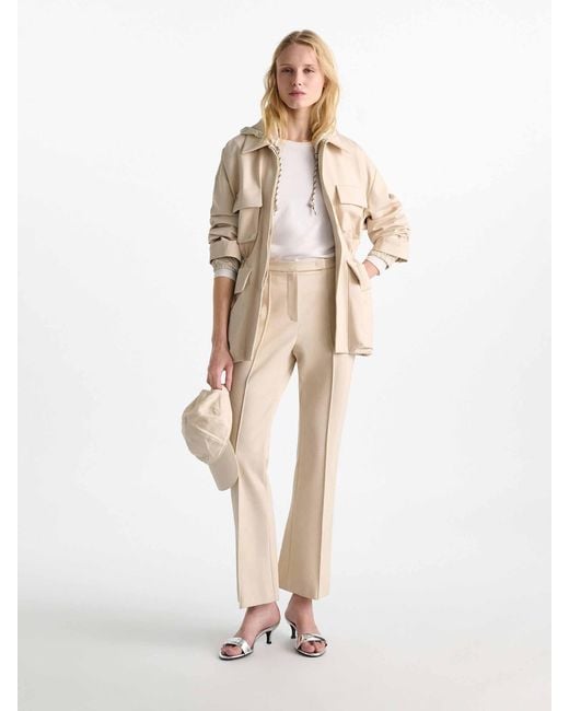 Dorothee Schumacher Natural Cropped Flared Trousers