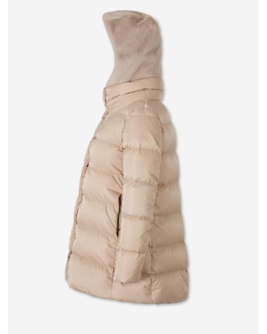 Herno Natural Down Jacket With Hood And Fur
