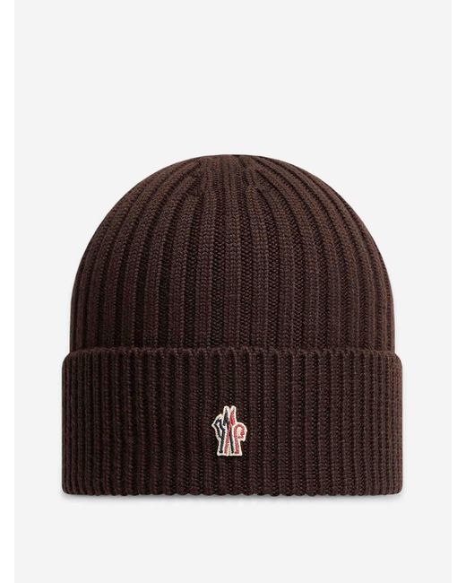 Moncler Logo Wool Cap in Brown for Men Lyst UK