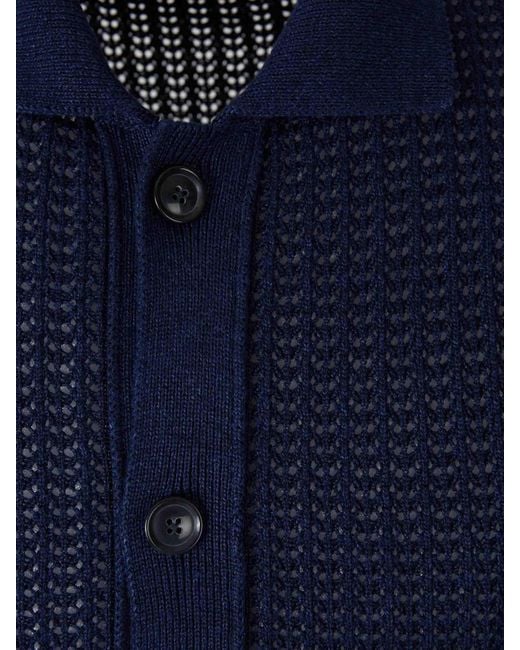 Santa Eulalia Blue Linen Knit Shirt for men