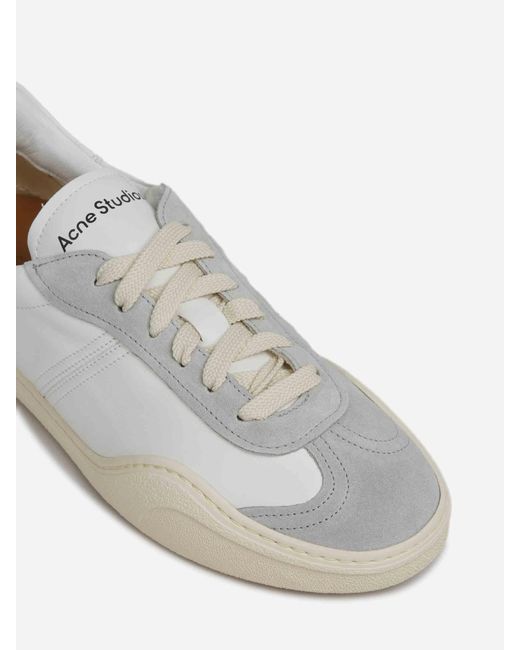 Acne White Leather Sneakers for men