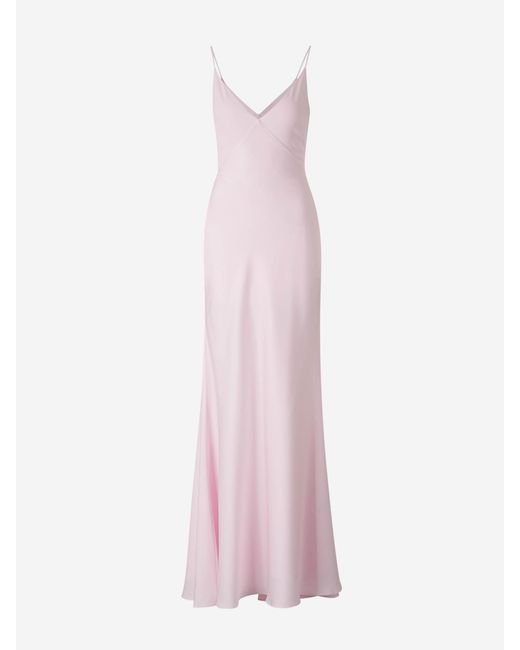 Roland Mouret Maxi Satin Dress in Pink | Lyst UK