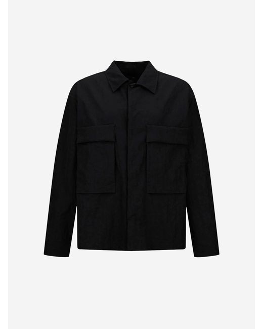 Camicia Tech-Crincle di Laminar in Black da Uomo