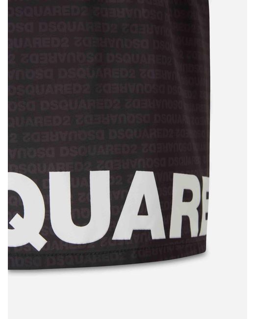 DSquared² Black Monogram Logo Swimsuit for men
