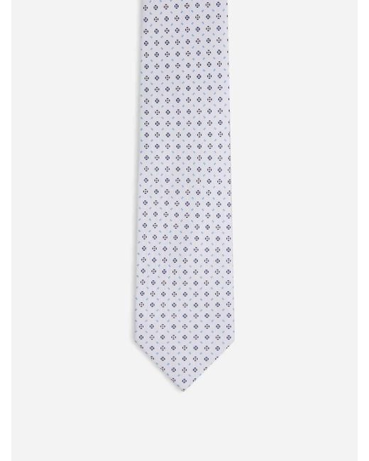 Marinella White Floral Silk Tie for men