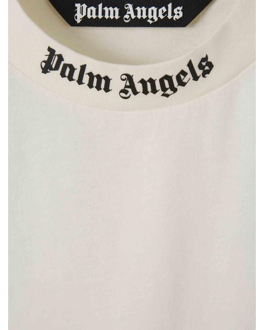Palm Angels White Short Sleeve T-Shirt for men