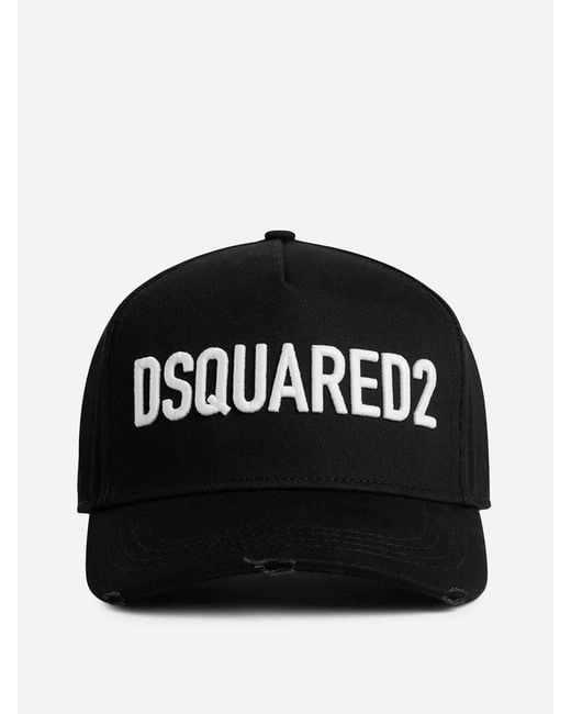 DSquared² Black Embroidered Baseball Cap for men