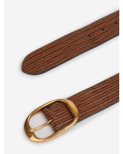 Tom Ford Brown Leather Belt for men