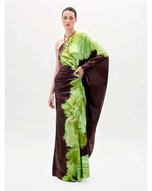 Silvia Tcherassi Green Aphrodite Maxi Dress