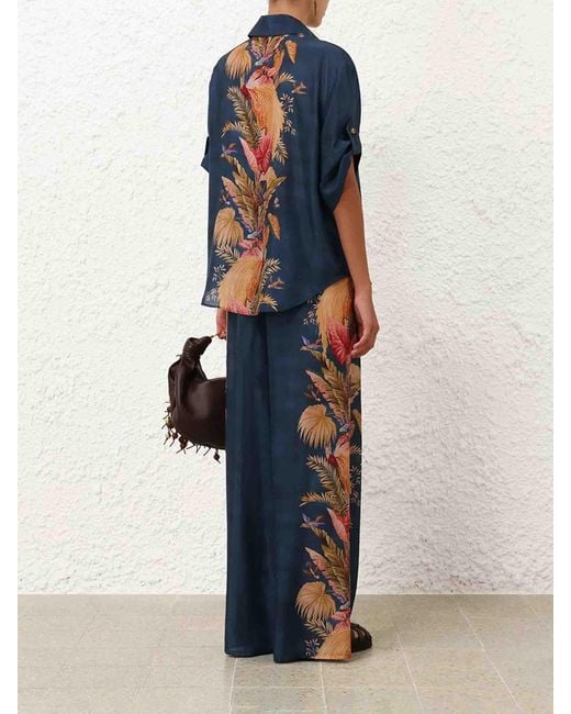 Zimmermann Blue Lockere Bluse „Ascendion“