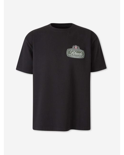Rhude Black Safari Crest T-Shirt for men