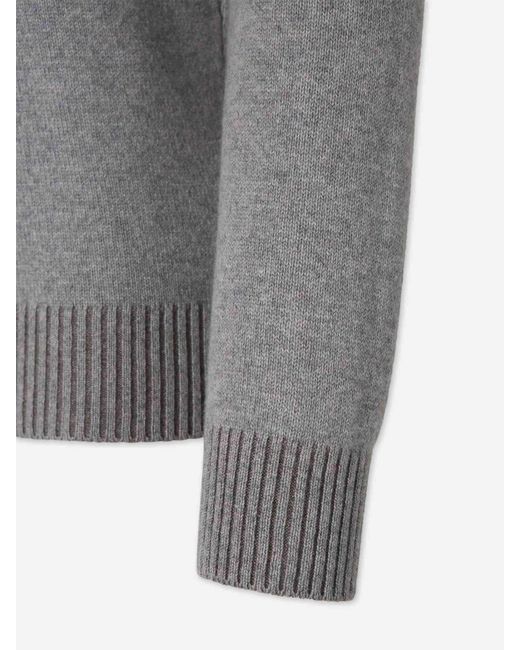 Gran Sasso Gray Cashmere Turtleneck Sweater for men