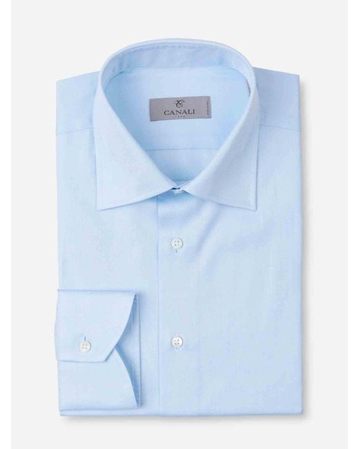 Canali Blue Formal Modern Fit Shirt for men