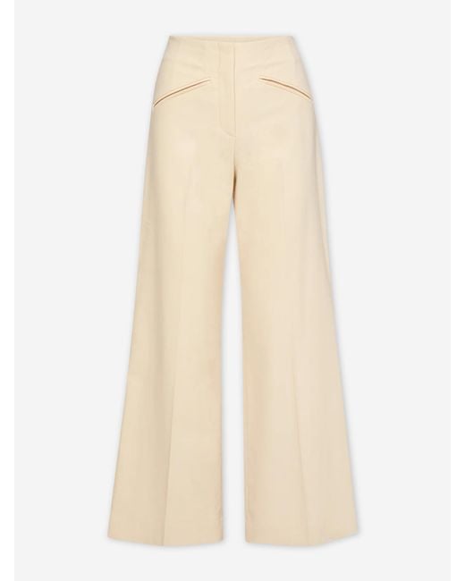 Veronica Beard Natural Cassidee Wide Leg Trousers