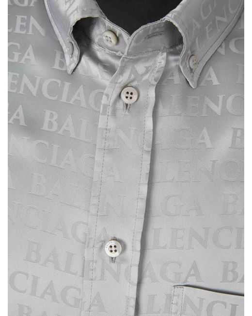 Balenciaga Gray Jacquard Casual Shirt