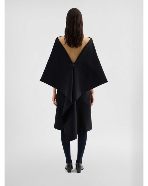 Jil Sander Black Silk And Wool Midi Dress