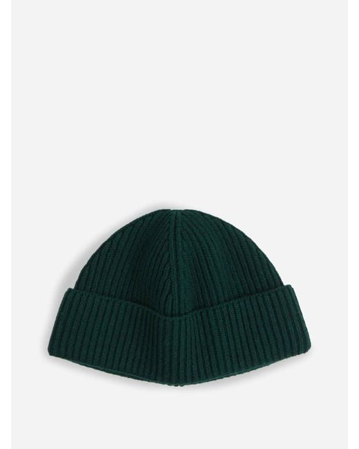 AMI Green Ribbed Wool Hat for men