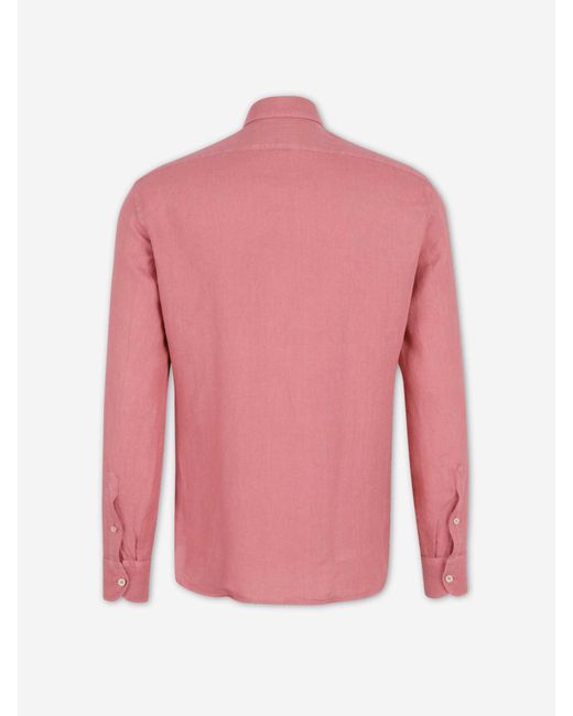 Santa Eulalia Pink Linen Shirt for men