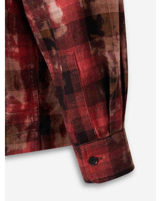 Palm Angels Camisa Cuadros Estampado in Red für Herren