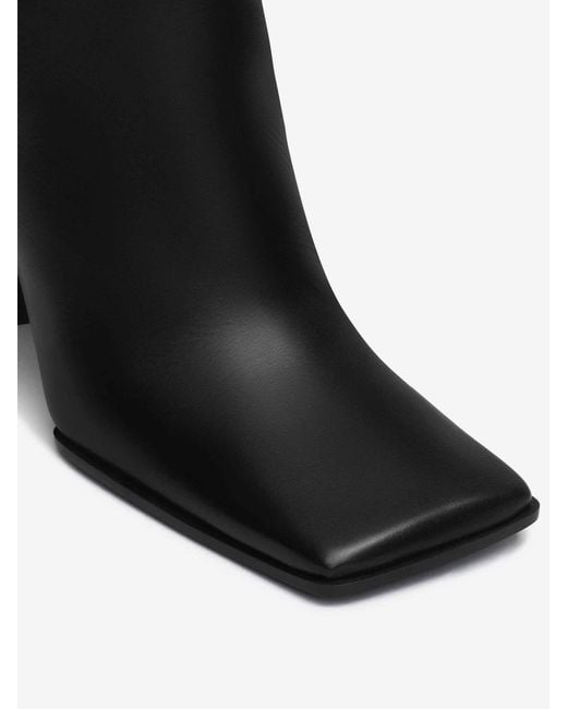 Alaïa Black Square Leather Booties