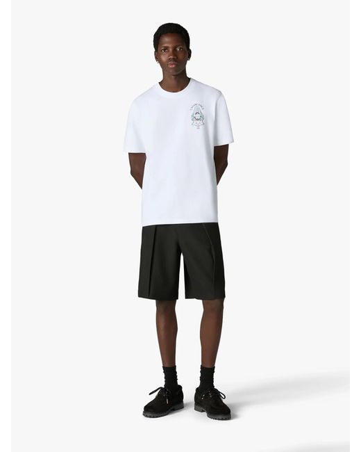Casablanca White Short Sleeve T-Shirt for men