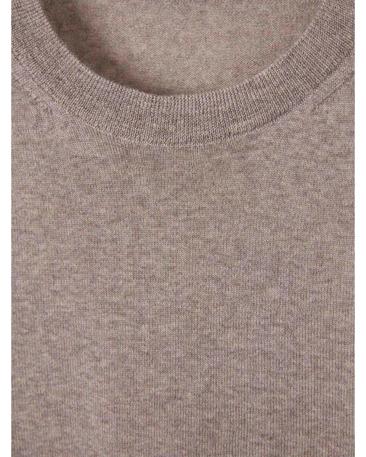Canali Wollstrickpullover in Gray für Herren