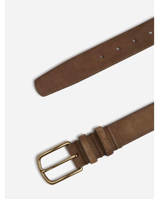 Officine Creative Brown Oc Strip Suede Belt for men