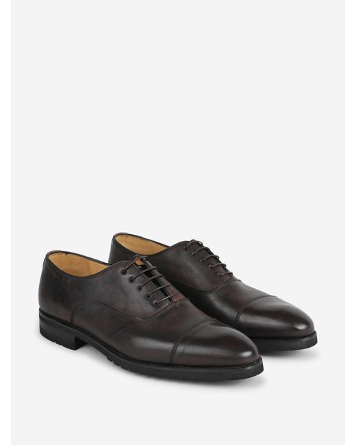 Bontoni Gray Savoia Leather Shoes for men