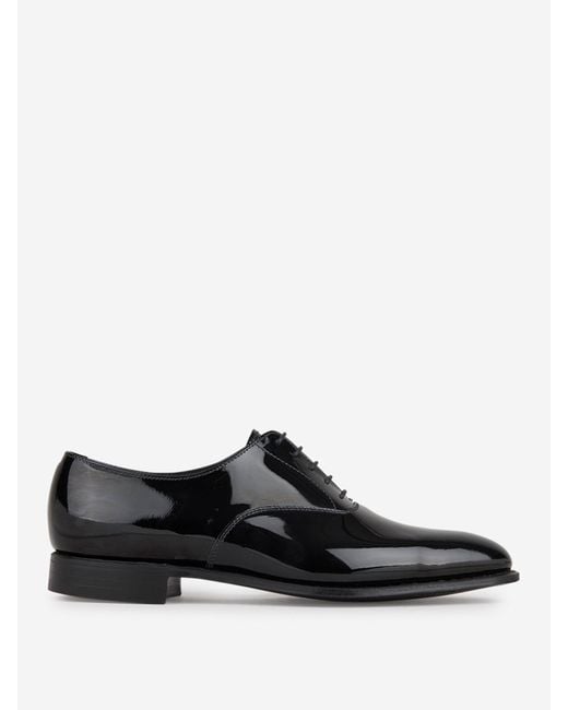 Crockett and Jones Black Tuxedo Leather Shoes for men
