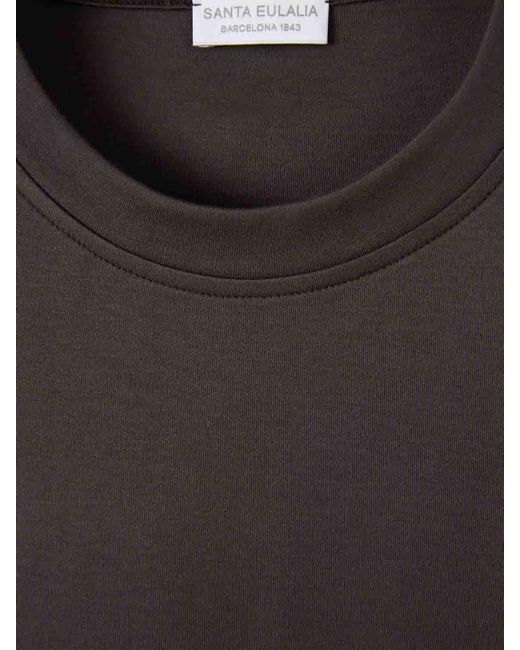 Santa Eulalia Black Plain T-Shirt for men