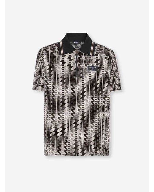 Polo Monograma Pb Balmain de hombre de color Gray