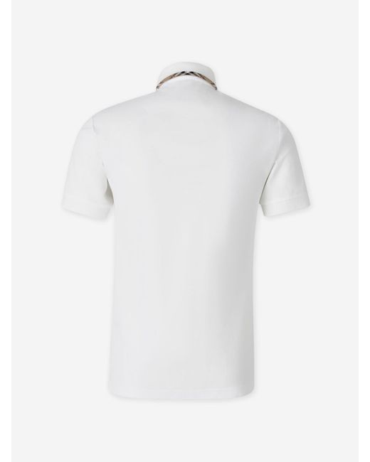 Burberry White Short-Sleeve Polo Shirt for men