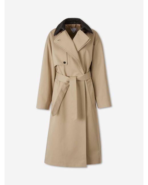 Bottega Veneta Natural Long Cotton Trench Coat