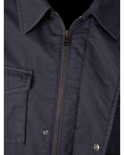 Herno Blue Casual Cotton Jacket for men