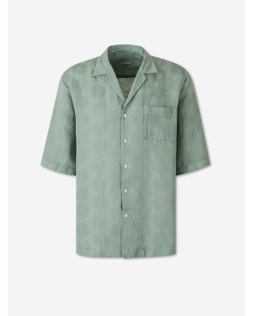 Vincenzo Di Ruggiero Green Linen Casual Shirt for men