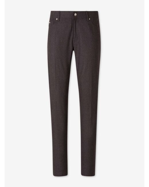 Marco Pescarolo Gray Cashmere Straight Leg Trousers for men