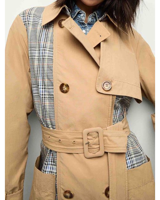 Gabardina Liam Patchwork Veronica Beard de color Natural