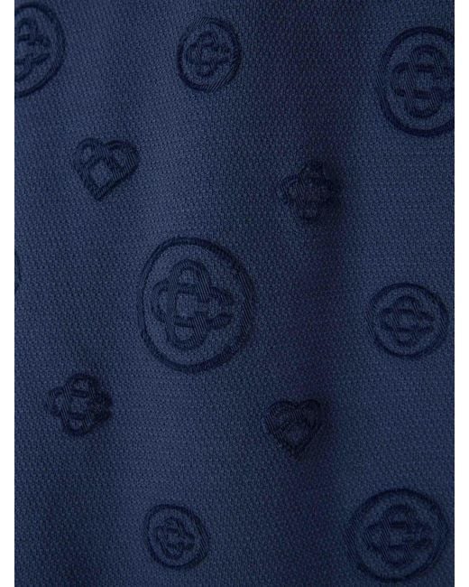 Casablanca Blue Monogram Polo Shirt for men