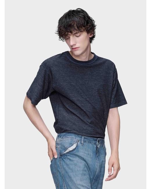 Maison Margiela Blue Round Neck T-Shirt for men