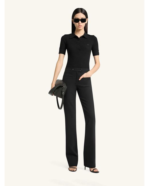 Courreges Black Short-Sleeve Polo Shirt