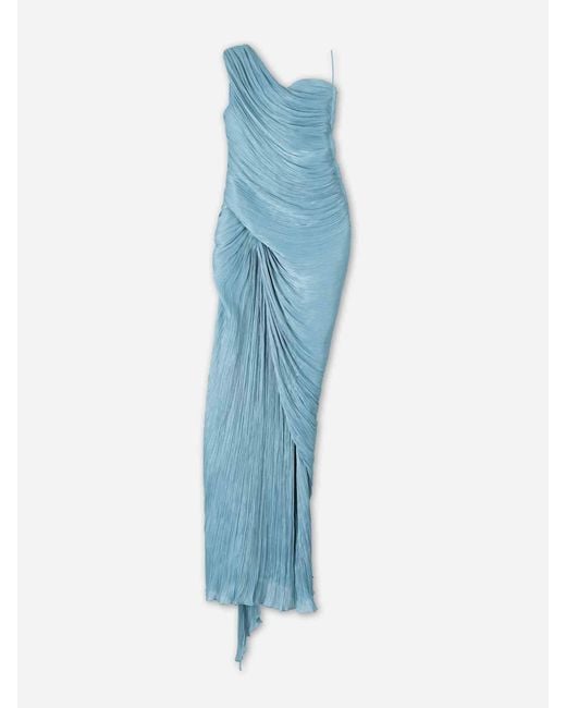 Marmar Halim Blue Draped Maxi Dress