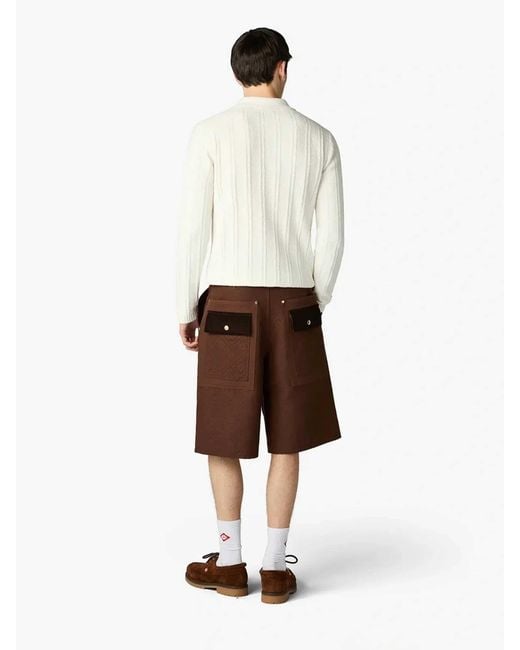 Casablanca Brown Monogram Cotton Bermuda Shorts for men