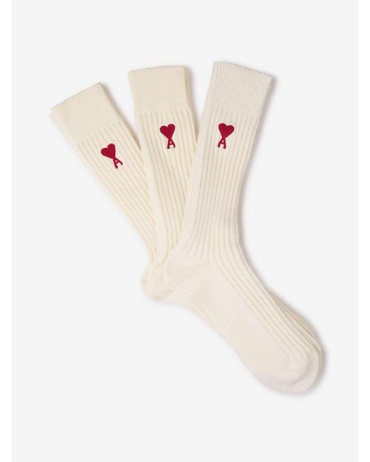 AMI Natural Plain Cotton Socks for men