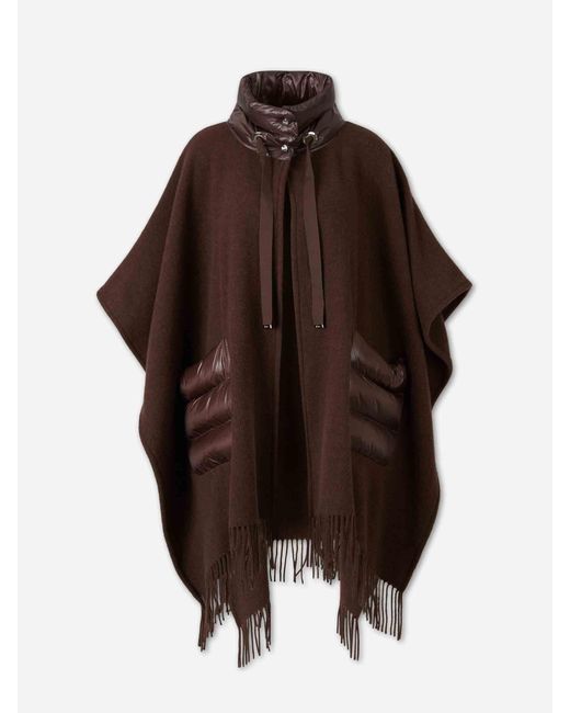 Herno Brown Poncho With Padded Pockets