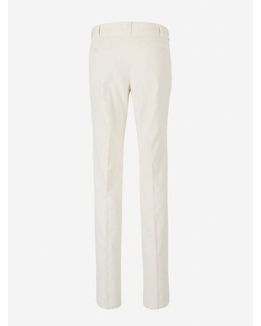 Santa Eulalia White Corduroy Pleated Trousers for men
