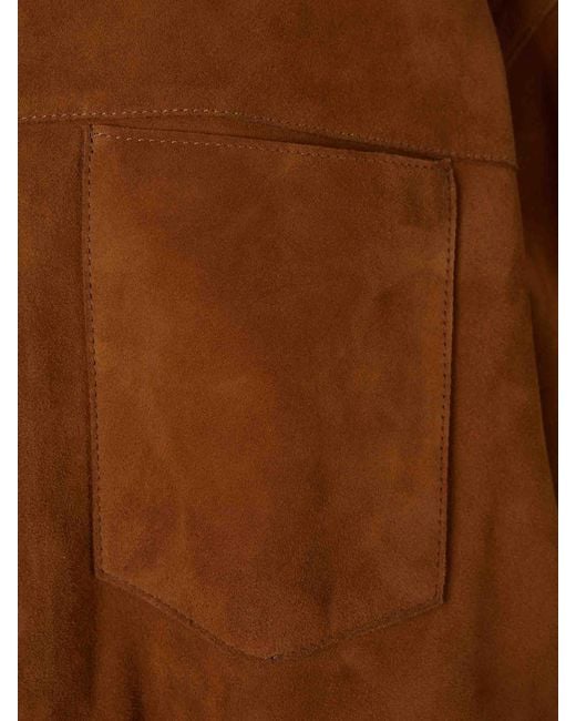 AMI Brown Suede Leather Jacket